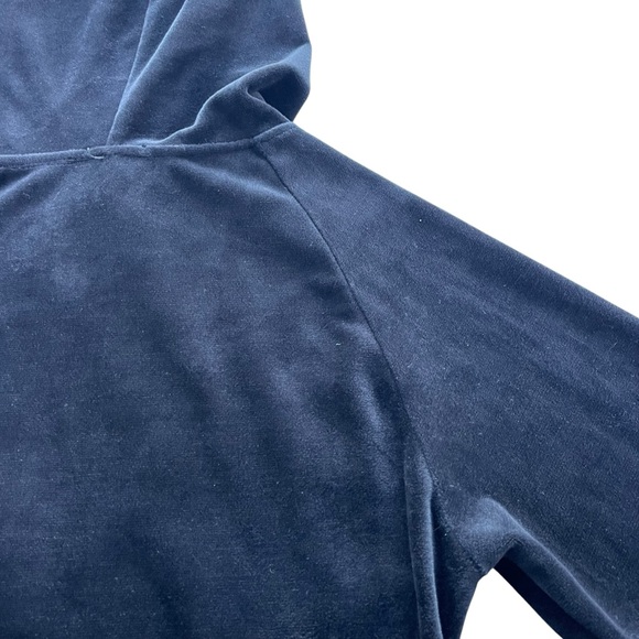 Elite Collection Women’s Med Black Velour Half Zip Drawstring Crop Hoodie 75145E - Picture 10 of 15